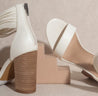White Chunky Heel Wood Block Sandal Heels, White Sandals, White Heels, White Shoes, Wedding Shoes, White Ankle Strap Sandals Heels
